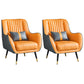 Contemporary Bonded Leather Arms Included Basic Four Leg Accent Armchair Grey Orange 2 Piece Set Clearhalo 'Accent Chairs' 'accent_chairs' 'Chairs & Seating' 'furn' 'furn_accent_chairs' 'Furniture' 'Living Room Furniture' 5895406