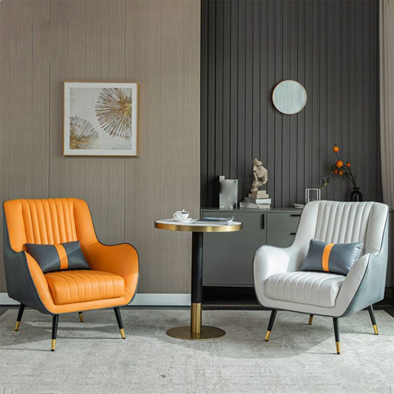 Contemporary Bonded Leather Arms Included Basic Four Leg Accent Armchair Clearhalo 'Accent Chairs' 'accent_chairs' 'Chairs & Seating' 'furn' 'furn_accent_chairs' 'Furniture' 'Living Room Furniture' 5895409