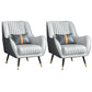 Contemporary Bonded Leather Arms Included Basic Four Leg Accent Armchair Gray-White 2 Piece Set Clearhalo 'Accent Chairs' 'accent_chairs' 'Chairs & Seating' 'furn' 'furn_accent_chairs' 'Furniture' 'Living Room Furniture' 5895418
