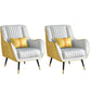Contemporary Bonded Leather Arms Included Basic Four Leg Accent Armchair White-Yellow 2 Piece Set Clearhalo 'Accent Chairs' 'accent_chairs' 'Chairs & Seating' 'furn' 'furn_accent_chairs' 'Furniture' 'Living Room Furniture' 5895425