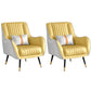 Contemporary Bonded Leather Arms Included Basic Four Leg Accent Armchair Yellow White 2 Piece Set Clearhalo 'Accent Chairs' 'accent_chairs' 'Chairs & Seating' 'furn' 'furn_accent_chairs' 'Furniture' 'Living Room Furniture' 5895427