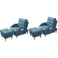 Contemporary Arms Included Basic Four Leg Biscuit Back Accent Room Chair Blue 2 Piece Set Clearhalo 'Accent Chairs' 'accent_chairs' 'Chairs & Seating' 'furn' 'furn_accent_chairs' 'Furniture' 'Living Room Furniture' 5895433
