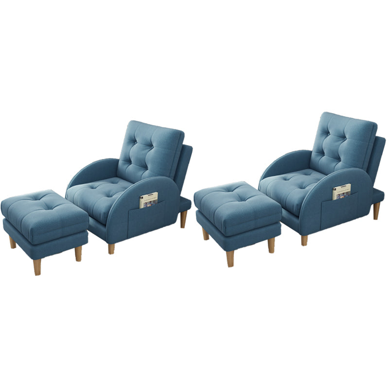 Contemporary Arms Included Basic Four Leg Biscuit Back Accent Room Chair Blue 2 Piece Set Clearhalo 'Accent Chairs' 'accent_chairs' 'Chairs & Seating' 'furn' 'furn_accent_chairs' 'Furniture' 'Living Room Furniture' 5895433