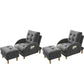 Contemporary Arms Included Basic Four Leg Biscuit Back Accent Room Chair Dark Gray 2 Piece Set Clearhalo 'Accent Chairs' 'accent_chairs' 'Chairs & Seating' 'furn' 'furn_accent_chairs' 'Furniture' 'Living Room Furniture' 5895437