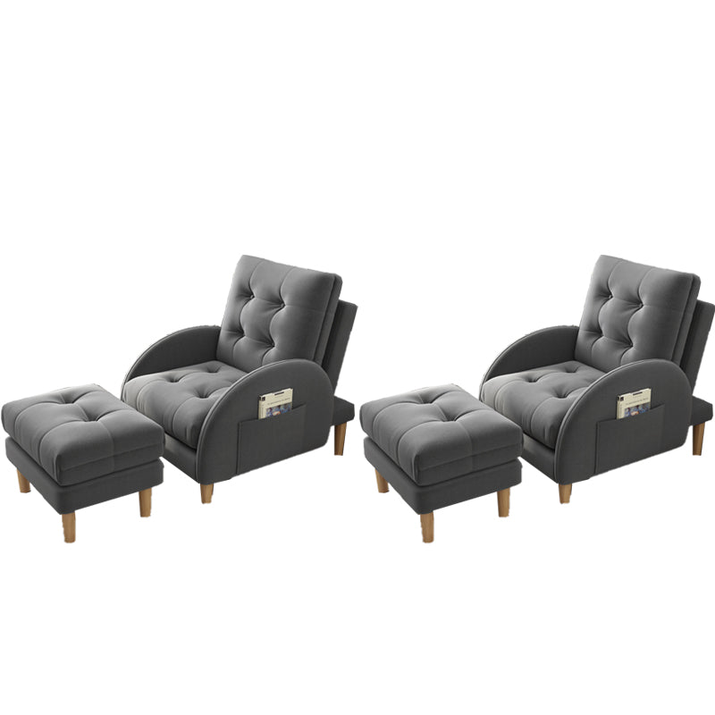 Contemporary Arms Included Basic Four Leg Biscuit Back Accent Room Chair Dark Gray 2 Piece Set Clearhalo 'Accent Chairs' 'accent_chairs' 'Chairs & Seating' 'furn' 'furn_accent_chairs' 'Furniture' 'Living Room Furniture' 5895437