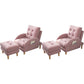 Contemporary Arms Included Basic Four Leg Biscuit Back Accent Room Chair Pink 2 Piece Set Clearhalo 'Accent Chairs' 'accent_chairs' 'Chairs & Seating' 'furn' 'furn_accent_chairs' 'Furniture' 'Living Room Furniture' 5895440