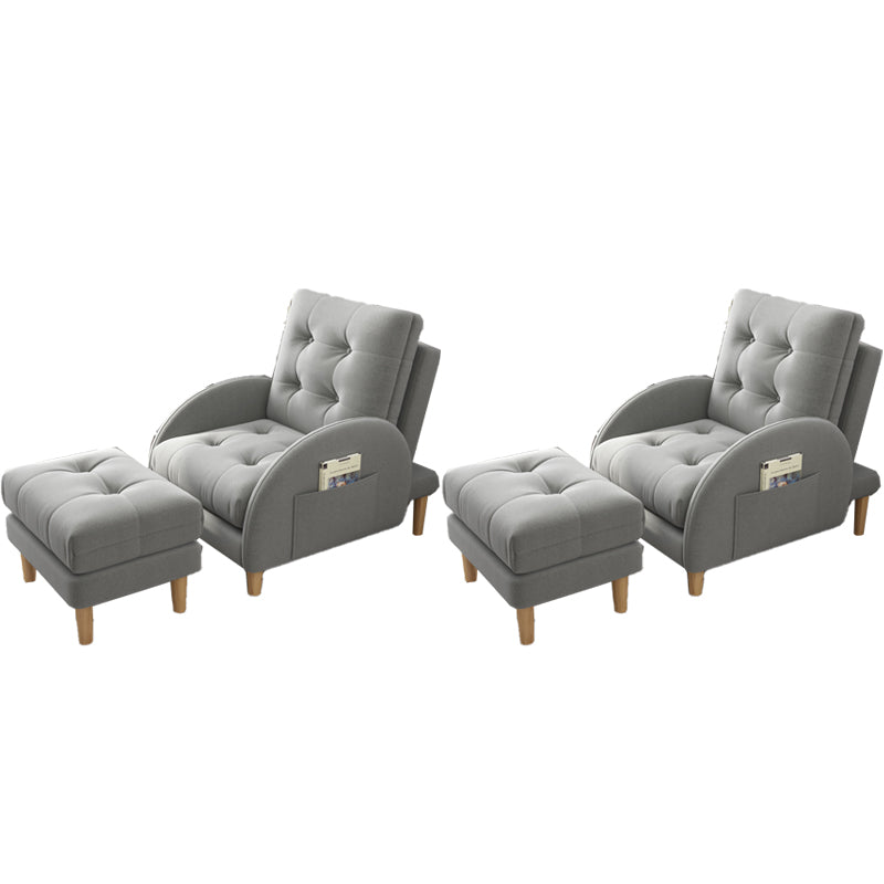 Contemporary Arms Included Basic Four Leg Biscuit Back Accent Room Chair Grey 2 Piece Set Clearhalo 'Accent Chairs' 'accent_chairs' 'Chairs & Seating' 'furn' 'furn_accent_chairs' 'Furniture' 'Living Room Furniture' 5895441