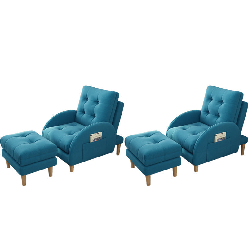 Contemporary Arms Included Basic Four Leg Biscuit Back Accent Room Chair Ocean Blue 2 Piece Set Clearhalo 'Accent Chairs' 'accent_chairs' 'Chairs & Seating' 'furn' 'furn_accent_chairs' 'Furniture' 'Living Room Furniture' 5895443