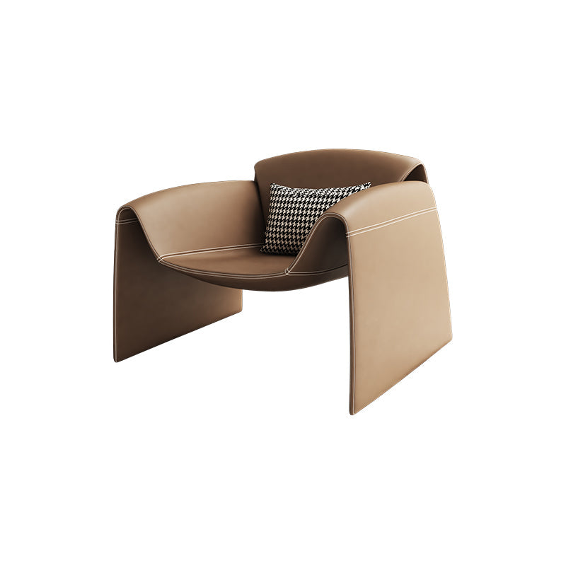 Contemporary Bonded Leather Arms Included with Pillow Accent Armchair Clearhalo 'Accent Chairs' 'accent_chairs' 'Chairs & Seating' 'furn' 'furn_accent_chairs' 'Furniture' 'Living Room Furniture' 5895456