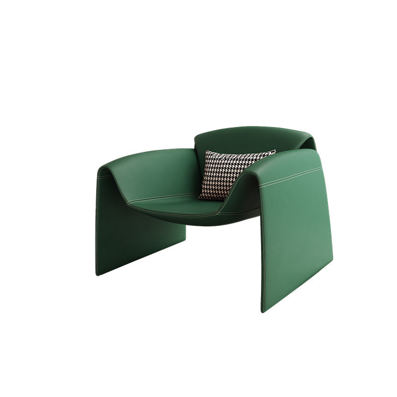 Contemporary Bonded Leather Arms Included with Pillow Accent Armchair Green 1 Piece Clearhalo 'Accent Chairs' 'accent_chairs' 'Chairs & Seating' 'furn' 'furn_accent_chairs' 'Furniture' 'Living Room Furniture' 5895468