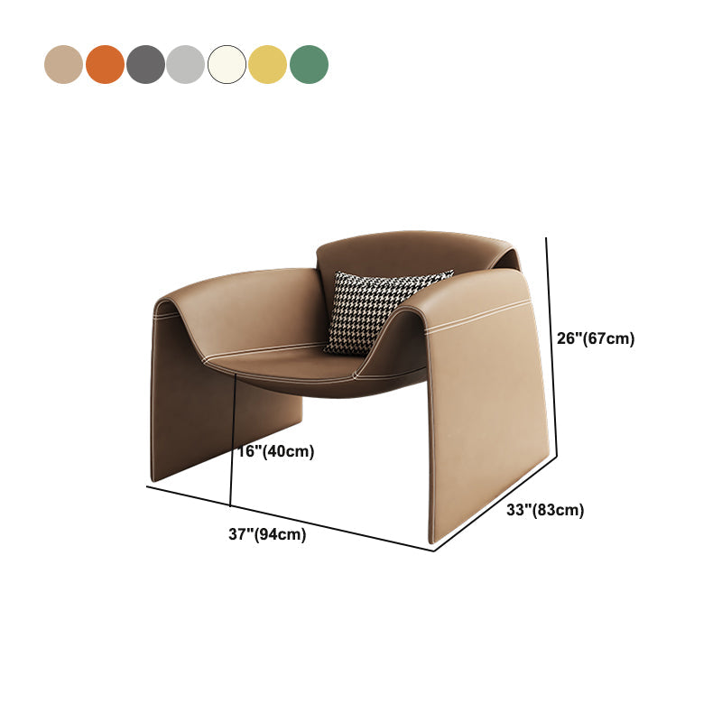 Contemporary Bonded Leather Arms Included with Pillow Accent Armchair Clearhalo 'Accent Chairs' 'accent_chairs' 'Chairs & Seating' 'furn' 'furn_accent_chairs' 'Furniture' 'Living Room Furniture' 5895470