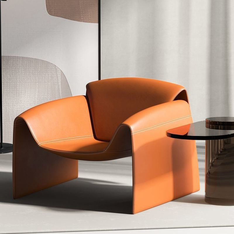 32.68" Wide Contemporary Style Single Sofa Chair Leather Arm Chair Orange Clearhalo 'Accent Chairs' 'accent_chairs' 'Chairs & Seating' 'furn' 'furn_accent_chairs' 'Furniture' 'Living Room Furniture' 5895472