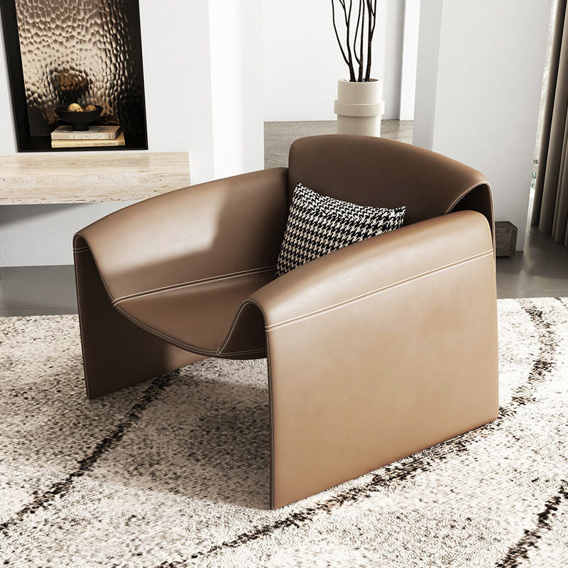 32.68" Wide Contemporary Style Single Sofa Chair Leather Arm Chair Brown Clearhalo 'Accent Chairs' 'accent_chairs' 'Chairs & Seating' 'furn' 'furn_accent_chairs' 'Furniture' 'Living Room Furniture' 5895474
