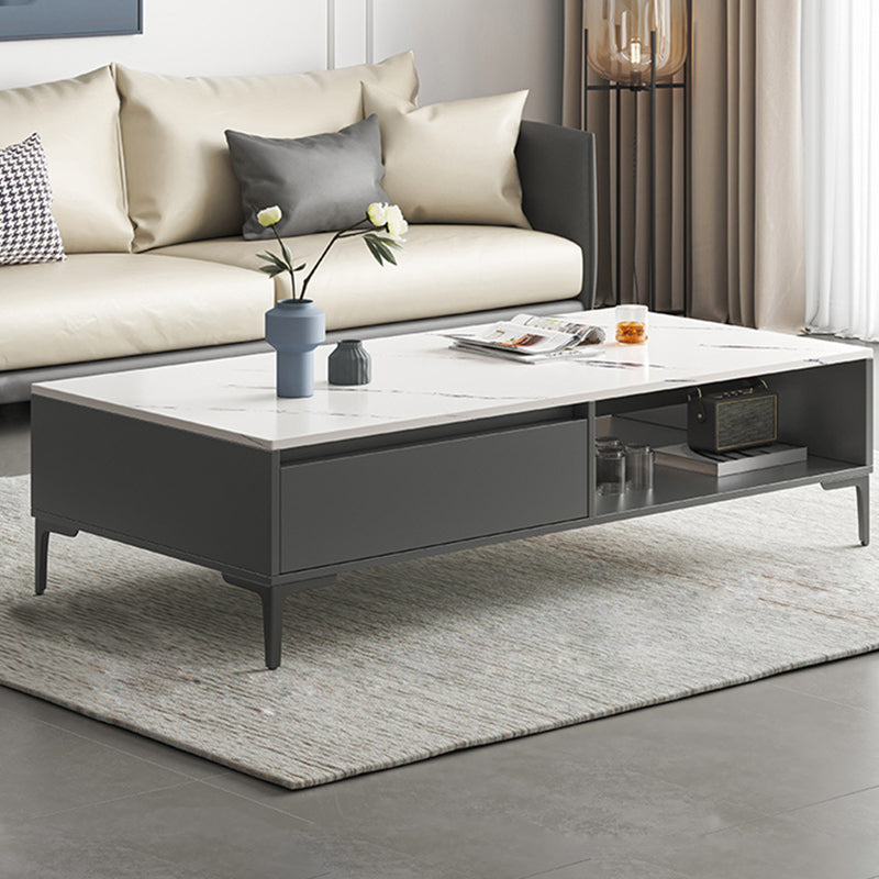 Glam 4-Bein-Couchtisch mit künstlicher Platte, rechteckiger Home-Cocktail-Tisch