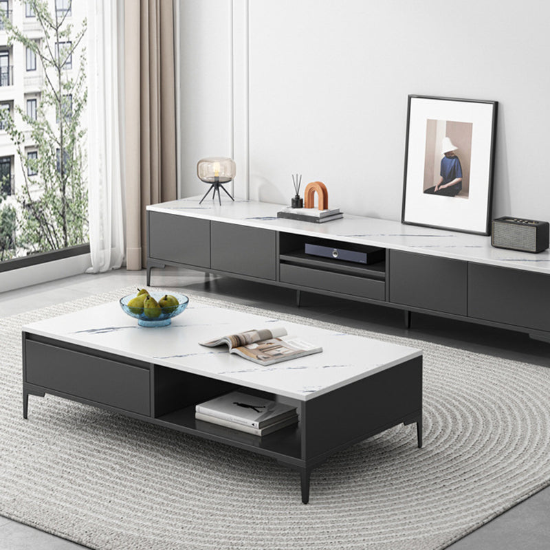 Glam 4-Bein-Couchtisch mit künstlicher Platte, rechteckiger Home-Cocktail-Tisch