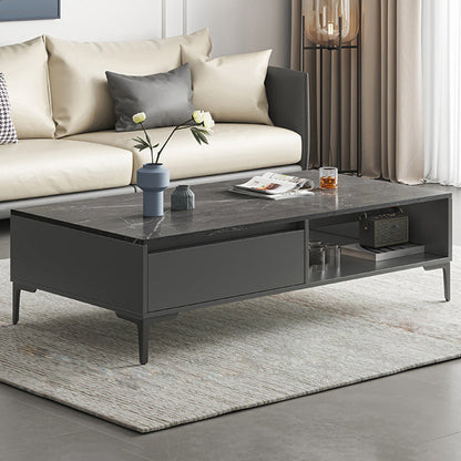 Glam 4-Bein-Couchtisch mit künstlicher Platte, rechteckiger Home-Cocktail-Tisch