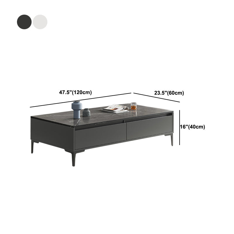 Glam 4-Bein-Couchtisch mit künstlicher Platte, rechteckiger Home-Cocktail-Tisch