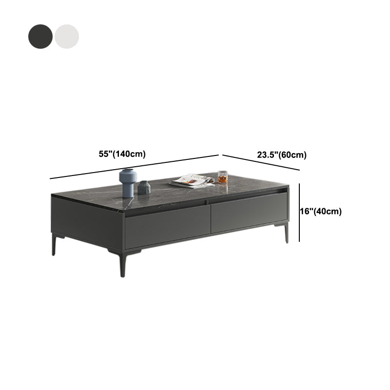 Glam 4-Bein-Couchtisch mit künstlicher Platte, rechteckiger Home-Cocktail-Tisch