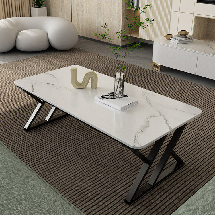 Tavolino da caffè top rettangolo con tavolino da cocktail in base a slitta