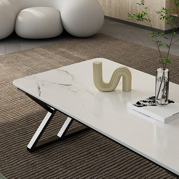 Tavolino da caffè top rettangolo con tavolino da cocktail in base a slitta