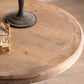 Mesa de cóctel envejecida de estilo francés, mesa de centro con pedestal de madera para sala de estar