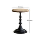 Mesa de cóctel envejecida de estilo francés, mesa de centro con pedestal de madera para sala de estar