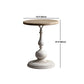Mesa de cóctel envejecida de estilo francés, mesa de centro con pedestal de madera para sala de estar
