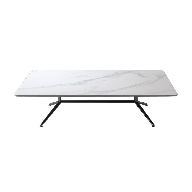 Glam Trestle Coffee Table Slate Rectangular Coffee Table for Living Room