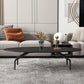 Glam Slate Coffee Cocktail Table 4 Legs Cocktail Table for Living Room Black Gold Clearhalo 'Coffee & Accent Tables' 'Coffee Tables' 'coffee_tables' 'furn' 'furn_coffee_tables' 'Furniture' 'Living Room Furniture' 5895656
