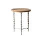 Mesa de cóctel envejecida de estilo francés, mesa de centro de madera para el hogar