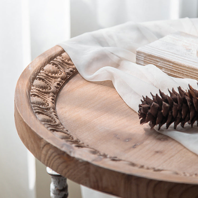 Mesa de cóctel envejecida de estilo francés, mesa de centro de madera para el hogar