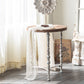 Mesa de cóctel envejecida de estilo francés, mesa de centro de madera para el hogar