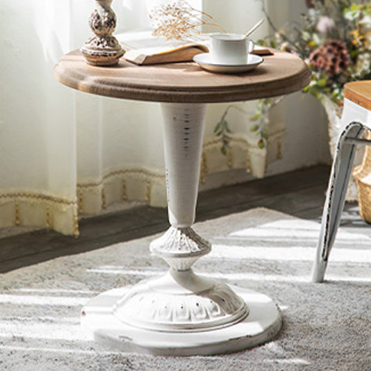 Mesa de cóctel envejecida de estilo francés, mesa de centro de madera para el hogar