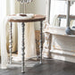 Mesa de cóctel envejecida de estilo francés, mesa de centro de madera para el hogar