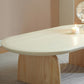 Oval Pine Wood Coffe Table with Wooden Sled Base Cocktail Table Clearhalo 'Coffee & Accent Tables' 'Coffee Tables' 'coffee_tables' 'furn' 'furn_coffee_tables' 'Furniture' 'Living Room Furniture' 5895731