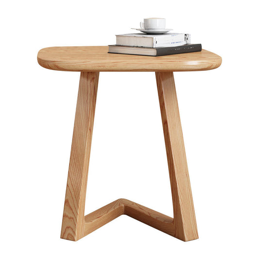 Tavolo laterale in legno in legno massello 19.7 "Talda base astratta alta