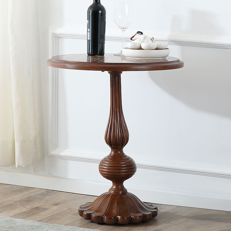 Tavolino in legno in legno in stile country francese 26.77 "tavolo da piedistallo alto