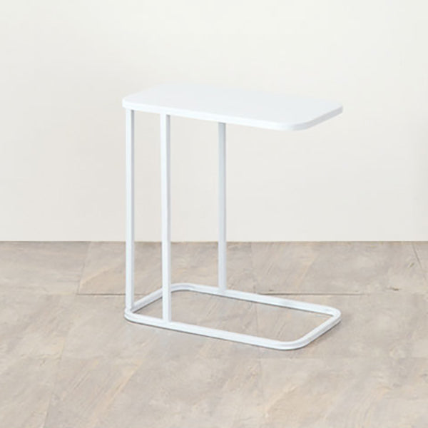 Mid-century Modern Rectangle Top End Table 22.8" Tall Metal C Side Table