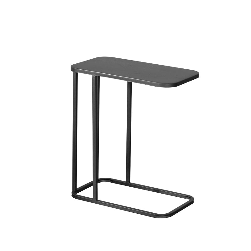Mid-century Modern Rectangle Top End Table 22.8" Tall Metal C Side Table