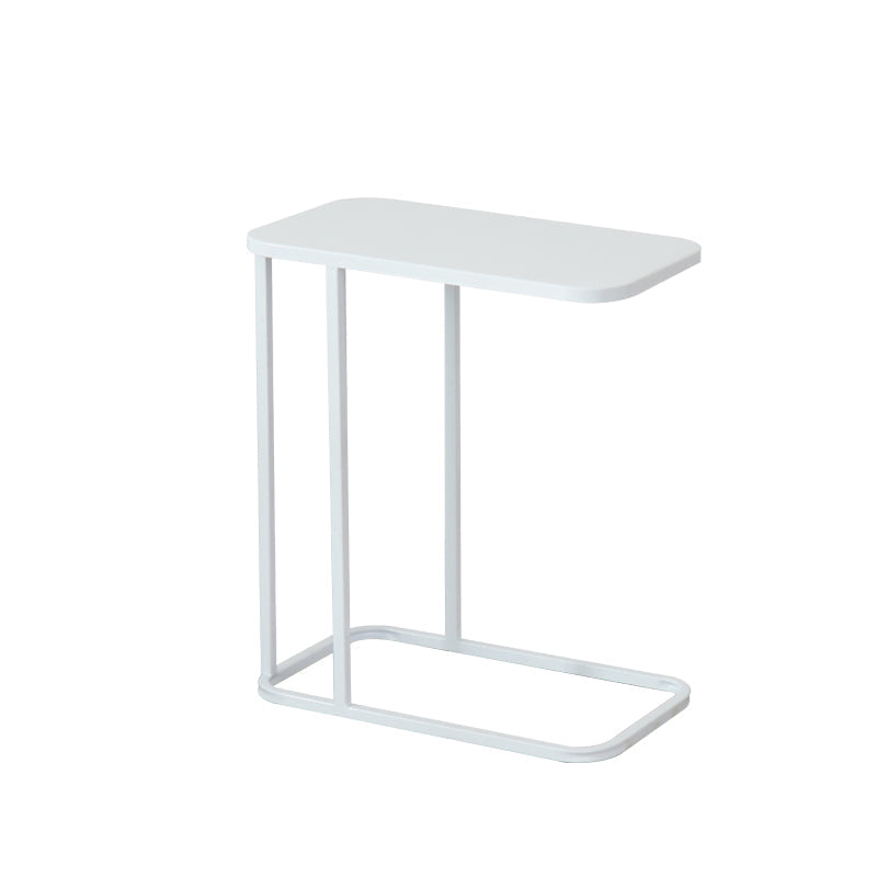 Mid-century Modern Rectangle Top End Table 22.8" Tall Metal C Side Table