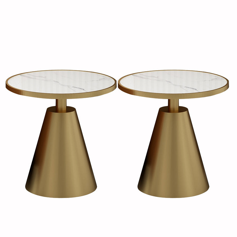 Tavolo da tavolo da piedistallo in metallo arrotonda rotondo contemporaneo