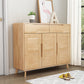 Modern Straight Legs Side Cabinet Wood Knobs Cabinet with Drawer