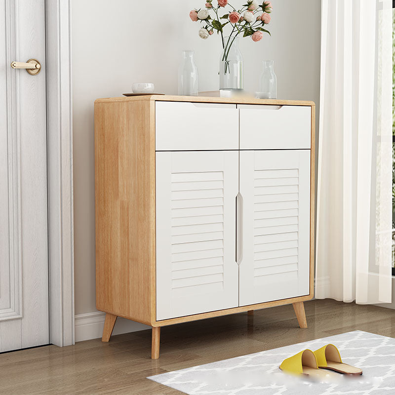 Modern Straight Legs Side Cabinet Wood Knobs Cabinet with Drawer