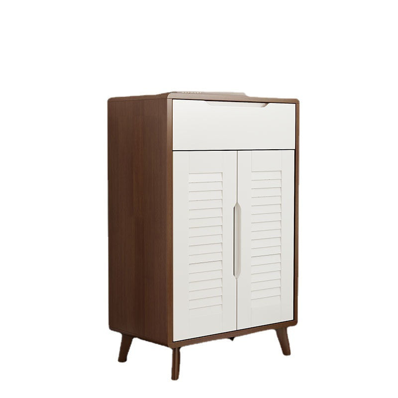 Modern Straight Legs Side Cabinet Wood Knobs Cabinet with Drawer