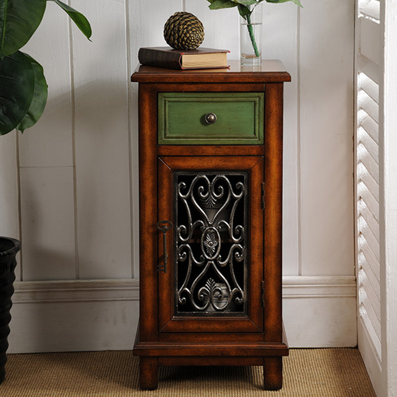 Rectangle accent industriel armoire en bois suspendu en bois armoire avec tiroir