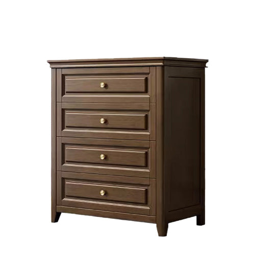 Modern Rectangle Side Cabinet Wood Knobs Cabinet with Drawer Brown 4