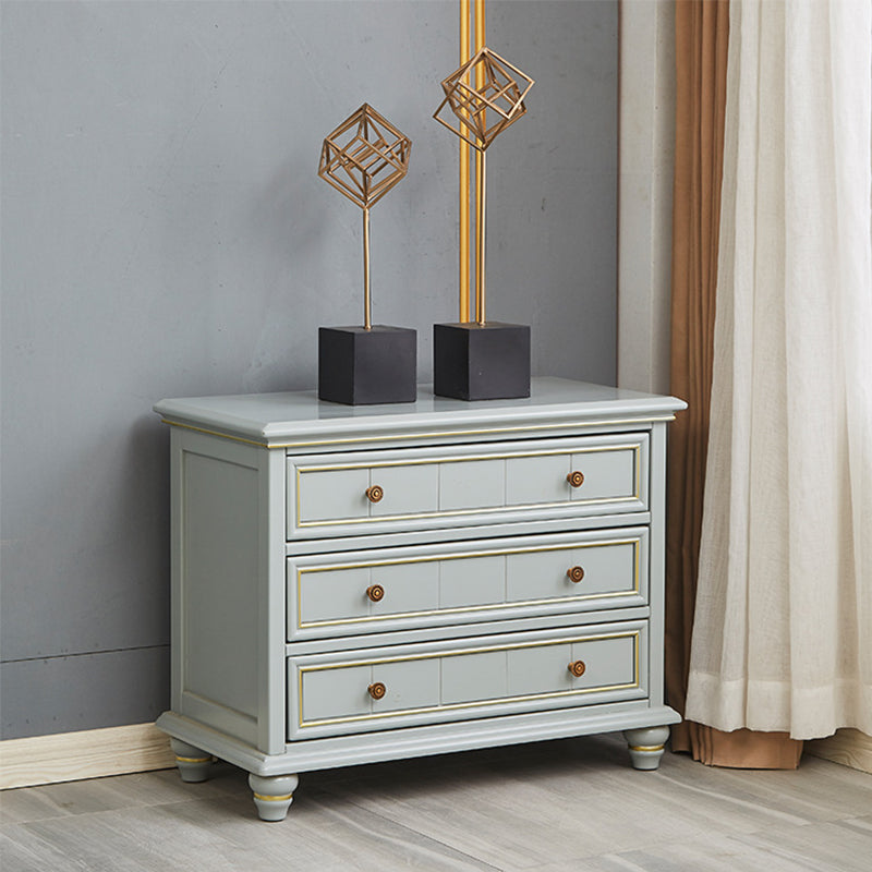 Modern Rectangle Side Cabinet Gray Wood Knobs Cabinet with Drawer