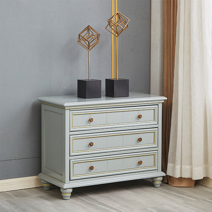 Modern Rectangle Side Cabinet Gray Wood Knobs Cabinet with Drawer