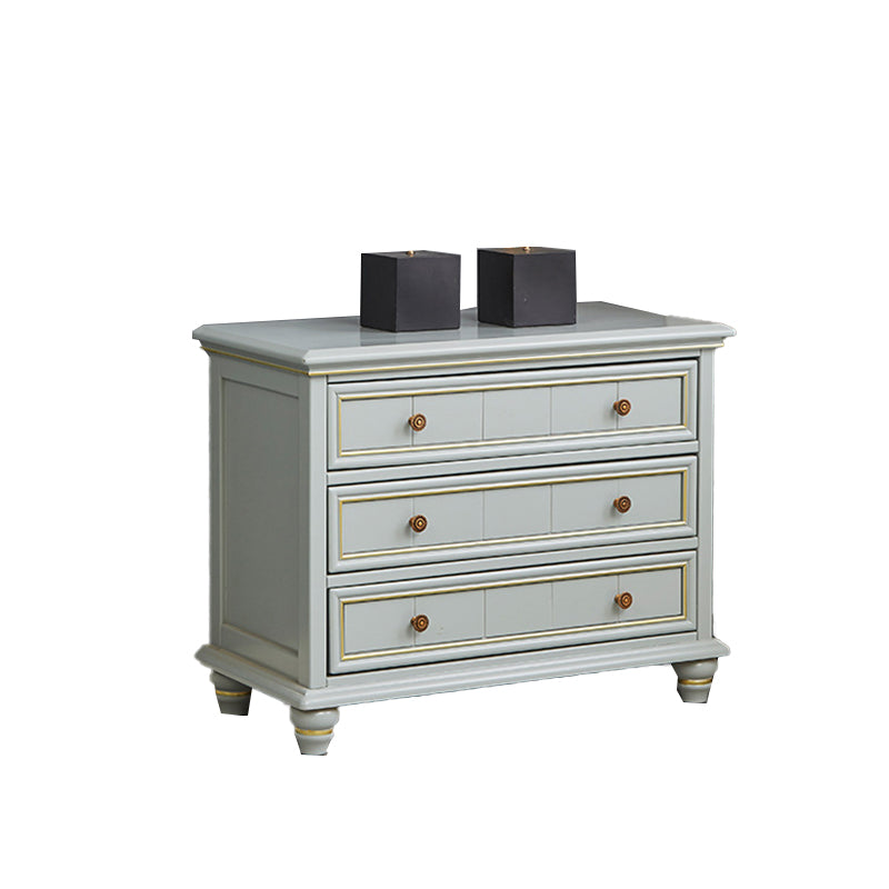Modern Rectangle Side Cabinet Gray Wood Knobs Cabinet with Drawer