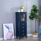 Wood Modern Cabinet Rectangular Minimalist Side Cabinet with Drawer 15.7"L x 13.8"W x 47.2"H Blue Clearhalo 'Cabinets & Chests' 'cabinets_chests' 'furn' 'furn_cabinets_chests' 'Furniture' 'Living Room Furniture' 5896180